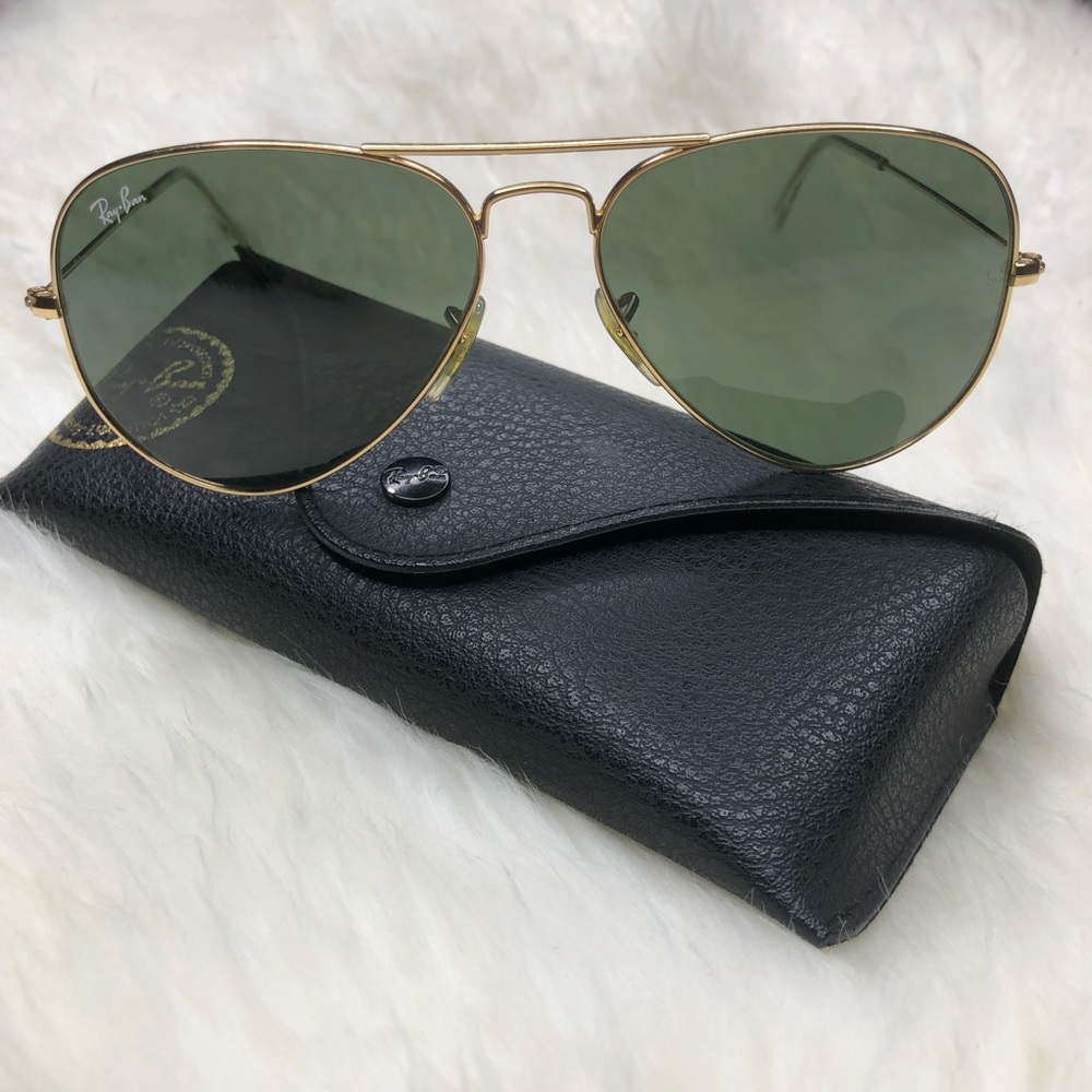 Ray-Ban Aviator Sunglasses 🖤✨Black & Gold